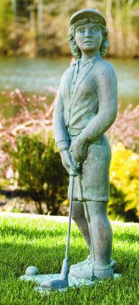 Nostalgic Golfer Woman Garden Sculpture